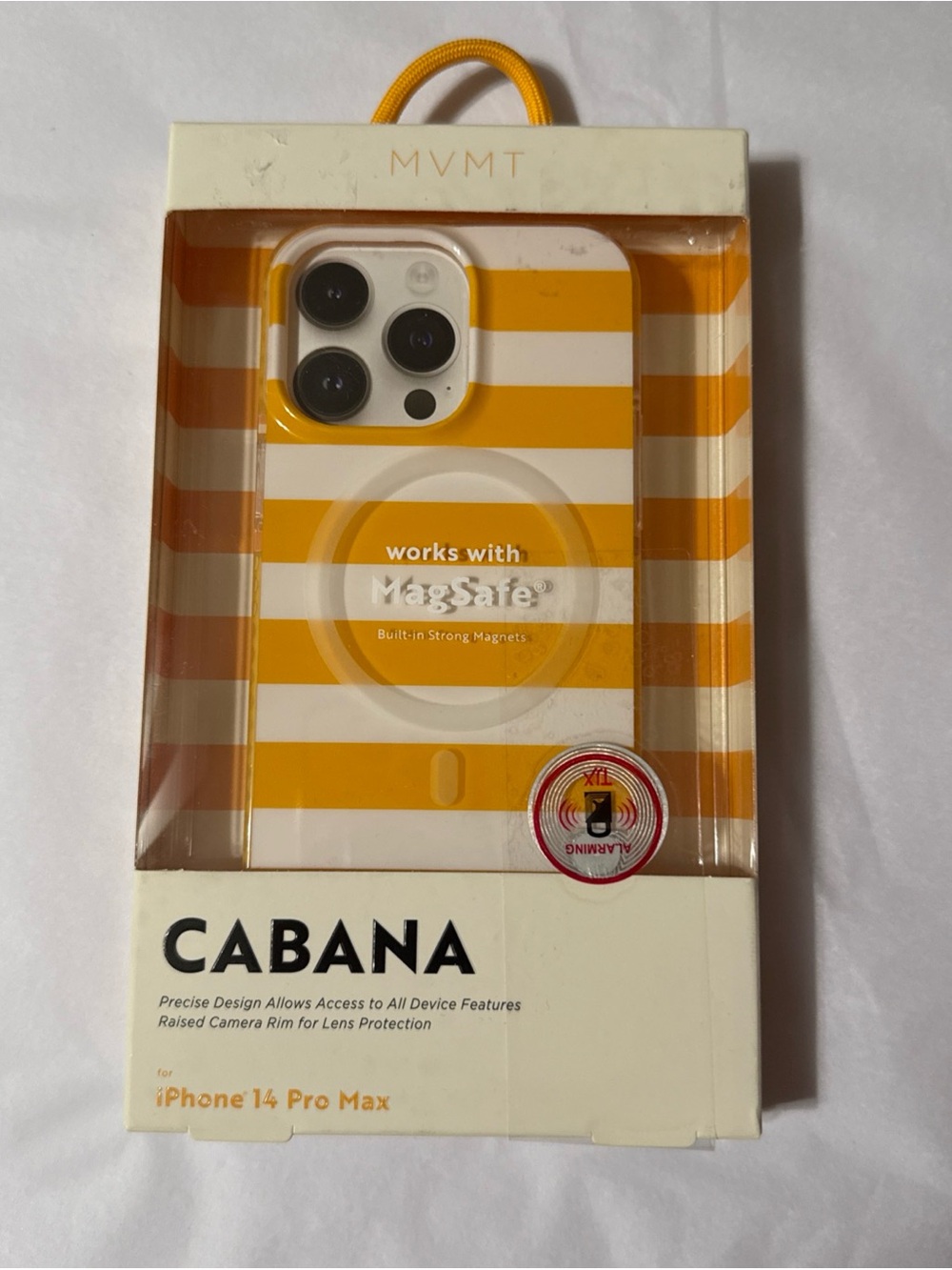 MVMT Cabana Stripe MagSafe iPhone Case in Yellow & White